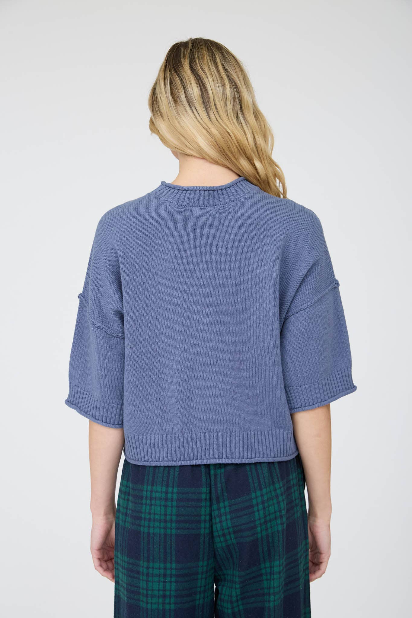 J.O.A - EXPOSED SEAM DROP SHOULDER SHORT SLEEVE PULLOVER