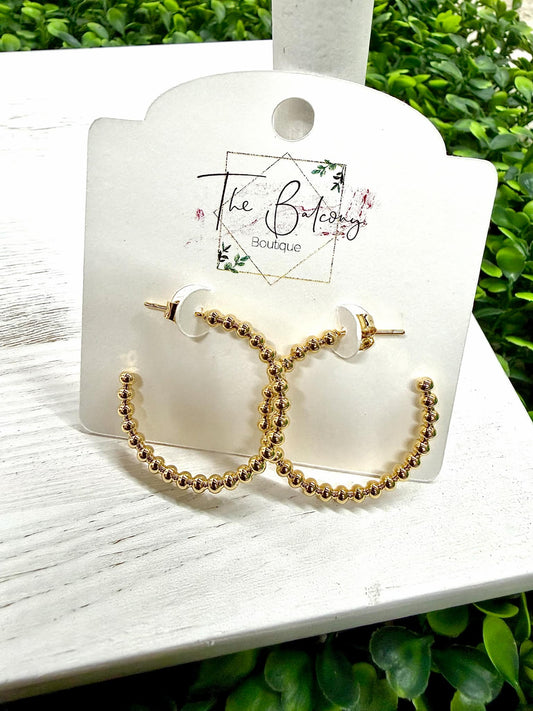 Medium Beaded Hoops