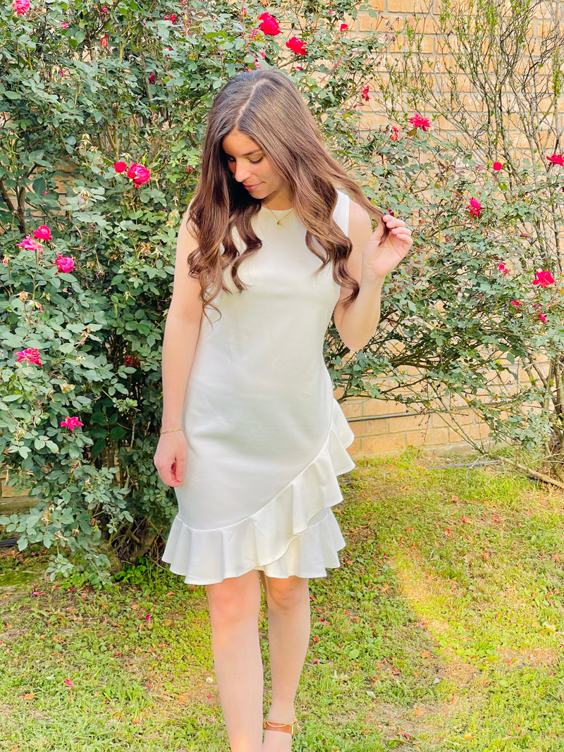 FLIRT White Ruffle Dress