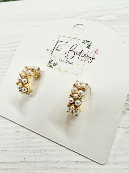 Mini Pearl Hoop Earrings