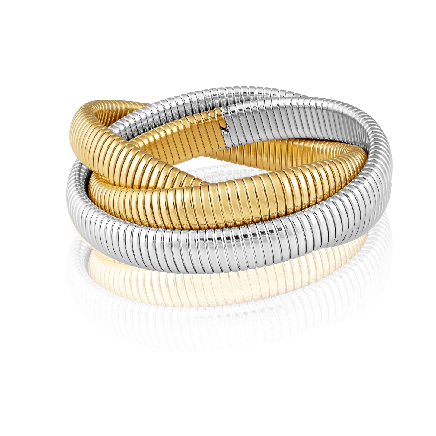 Sahira Jewelry Design - Infinity Multi Layered Bracelet Two-Tone