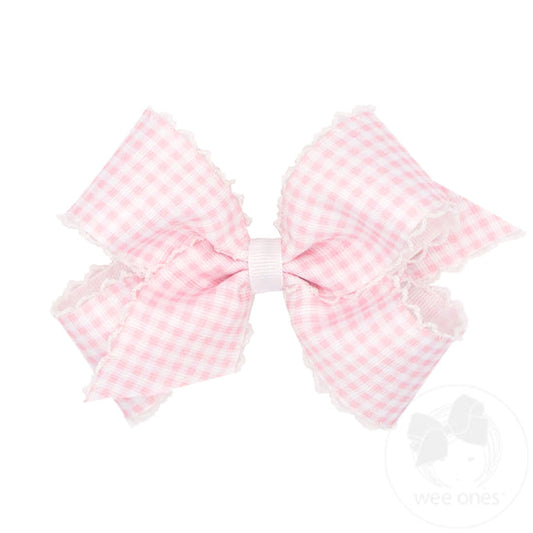Wee Ones Med. Gingham with moonstitch bow