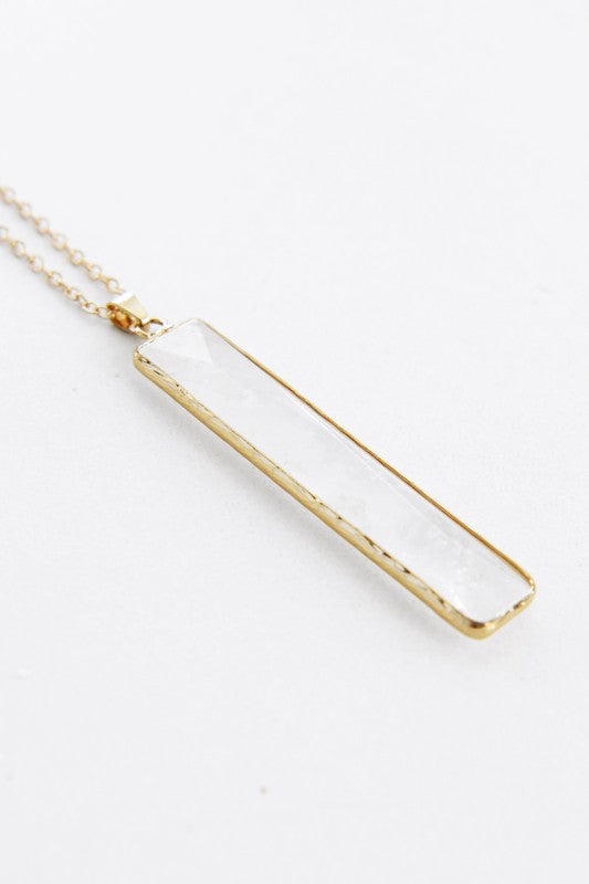 Semi Round Stone Necklace