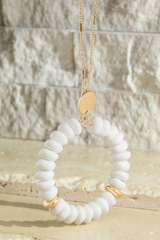 Marble Acetate Beaded Pendant Necklace