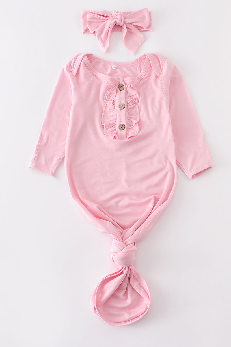 Girls Bamboo Baby Gown Set