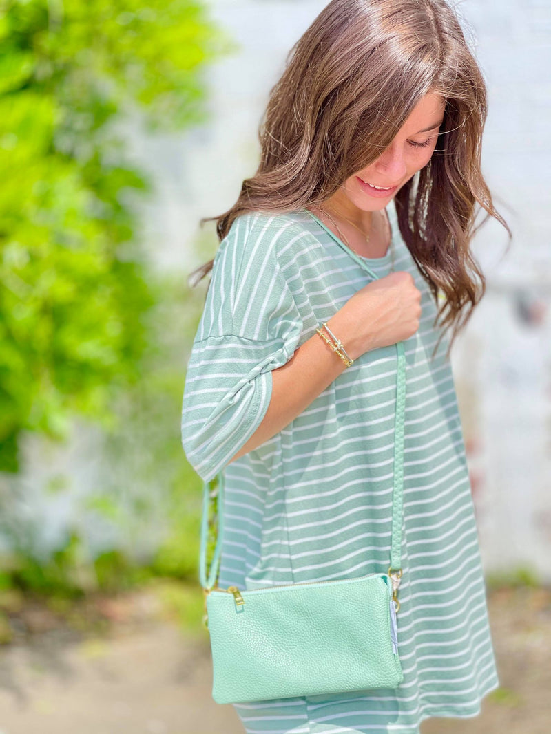 Faux Crossbody Wristlet
