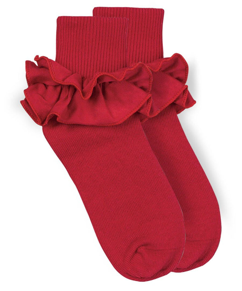 Jefferies Socks- Misty Ruffle Lace Turn Down Cuff Sock