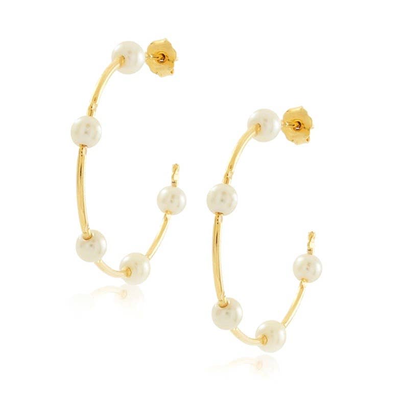 Sahira Jewelry Design - Molly Pearl Hoops