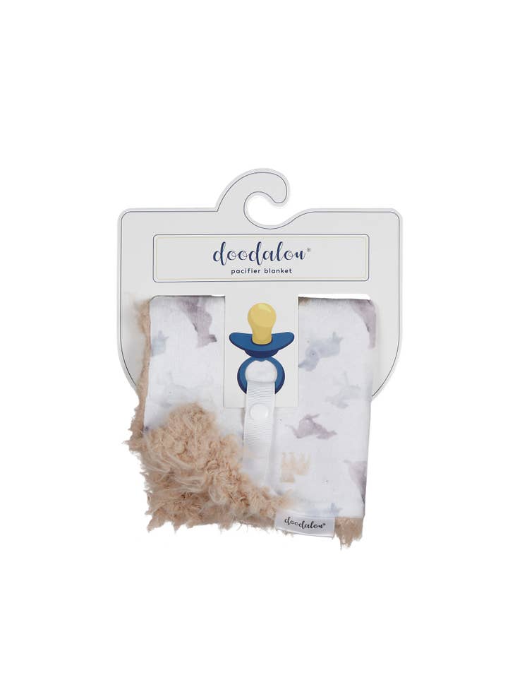 Doodalou - Minky and Faux Fur Baby Pacifier Blanket