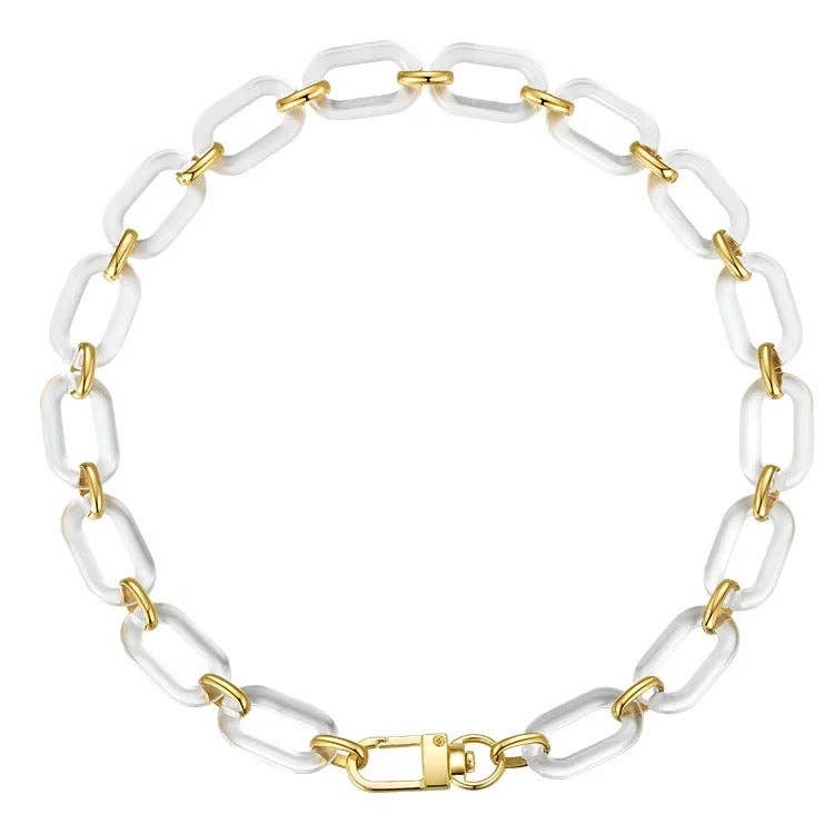 Sahira Jewelry Design - Jenna Acrylic Clear Necklace