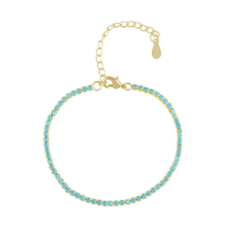 Sahira Jewelry Design - Chloe Tennis Bracelet Turquoise