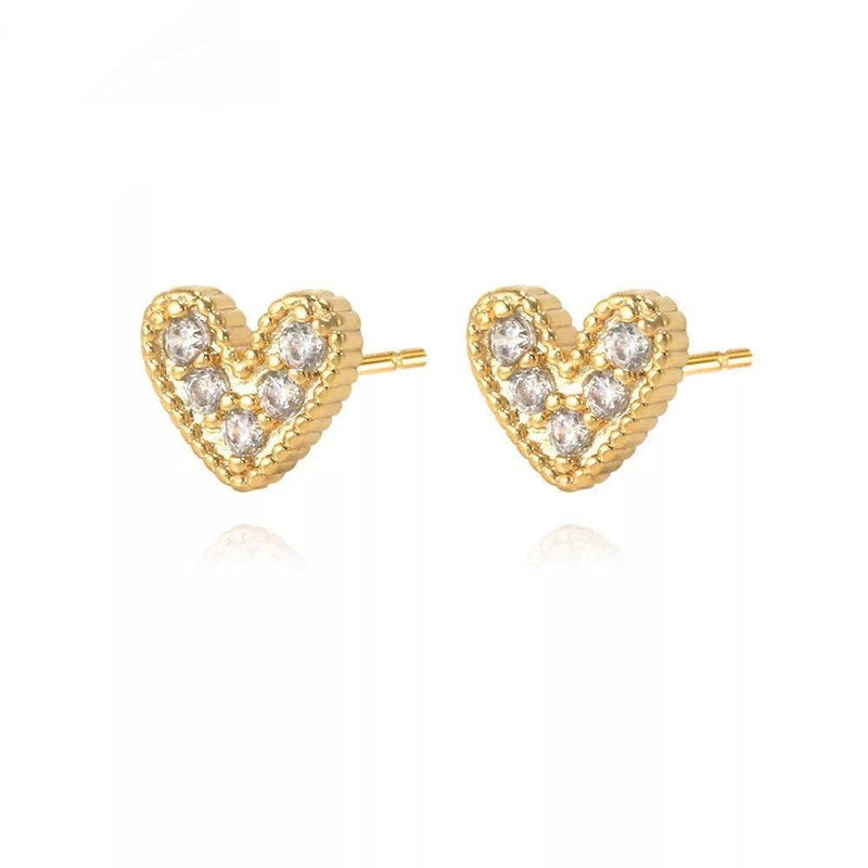 Sahira Jewelry Design - Nia Pave Heart Studs