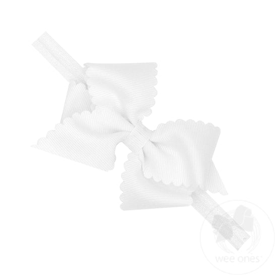 Wee Ones Extra Small Scalloped Bow on Band
