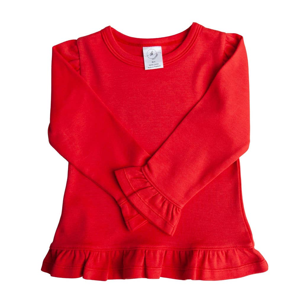 SK Blanks Girls Long Sleeve Ruffle Shirt