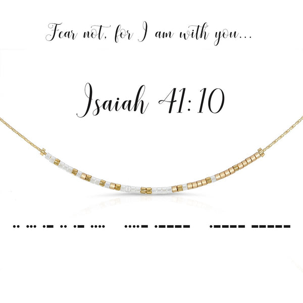 Isaiah 41:10 Necklace- Dot & Dash
