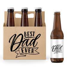Best Dad Ever 6 Pack Holder & 6 Matching Labels