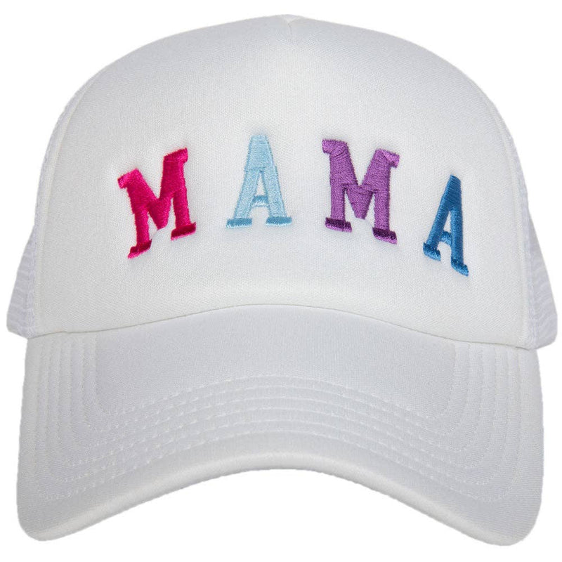 MAMA (Multicolored) Trucker Hat (White Foam)