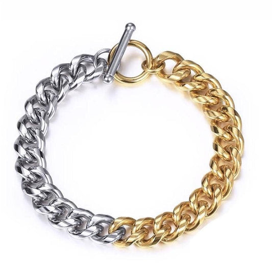 Sahira Jewelry Design - Taylor Toggle Bracelet - Two Tone