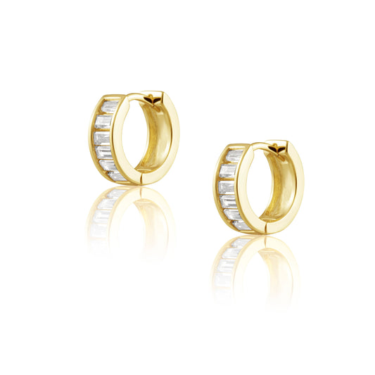 Sahira Jewelry Design - Peyton Cz Huggies: Gold