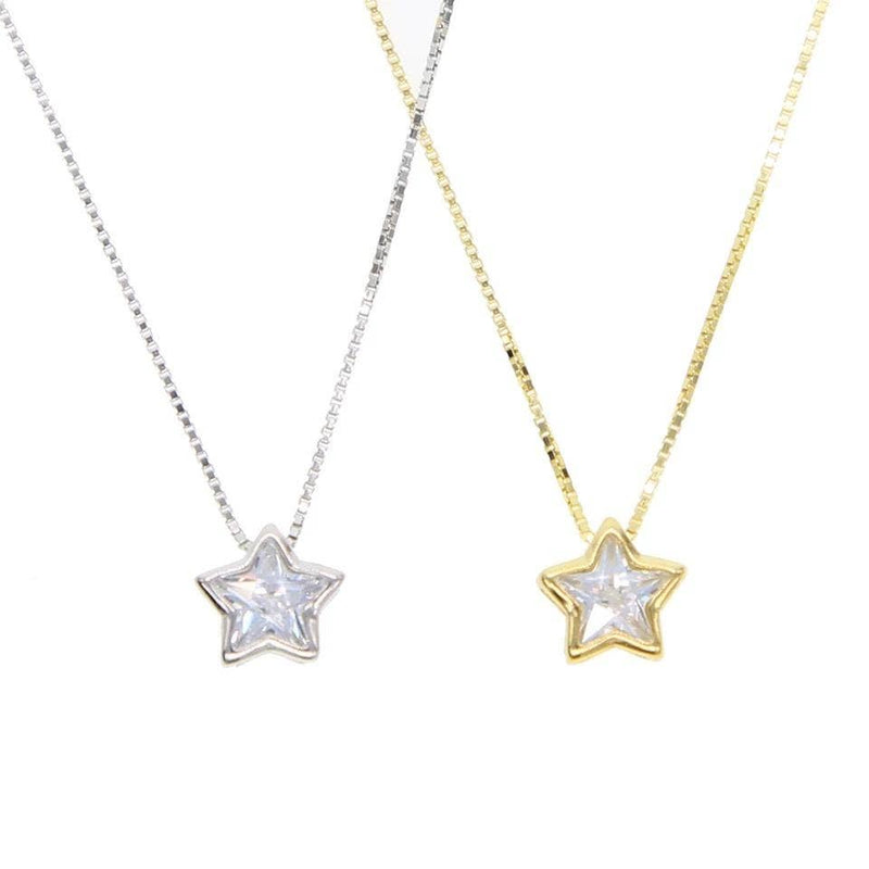 Sahira Jewelry Design - CZ Bezel Necklace - Star