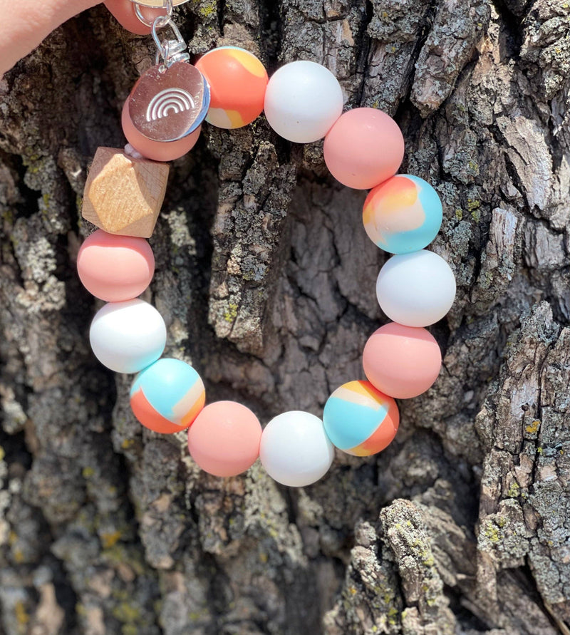Cute Corner Boutique - Tie Dye Charm Keychain Wristlet