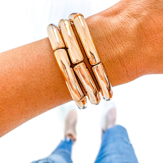 Rose Gold Bamboo Bracelet